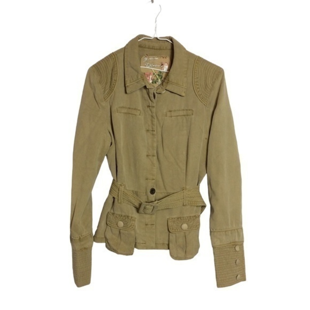 Millard Fillmore artillery military silk blend jacket Medium Brown